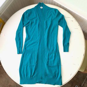 Cielo Teal Long Cardigan Sweater - Sz S